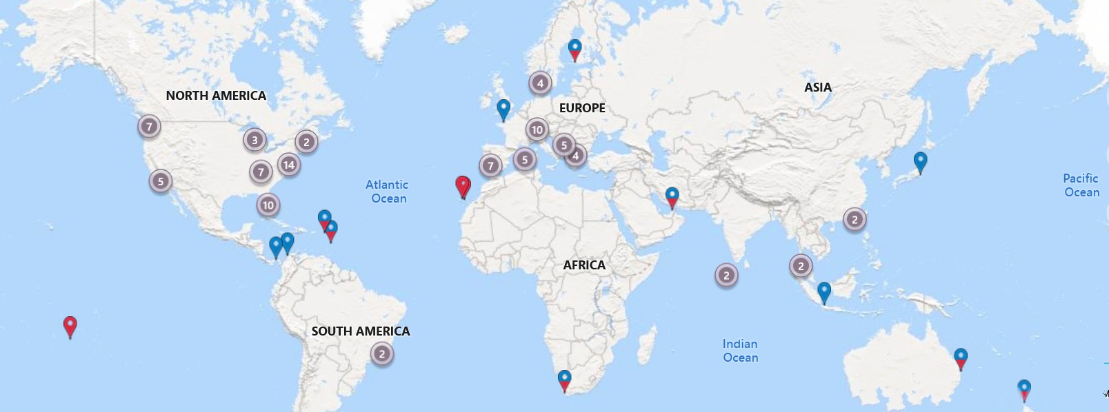 Lofrans' Global Network Map