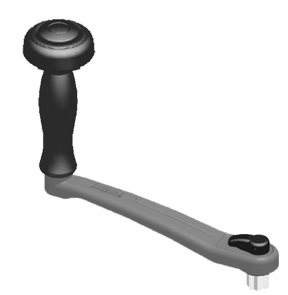 [] Lofrans' Winch Handle, Anodised Aluminium, with lock and speed handle, 25cm, Black image